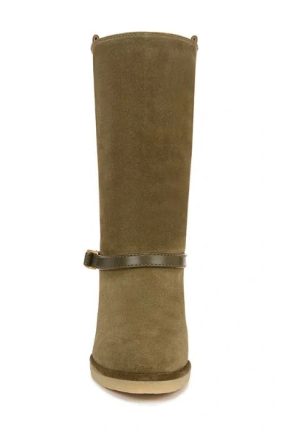 Franco Sarto L Paxton Womens Suede Almond Toe Mid-calf Boots In Green