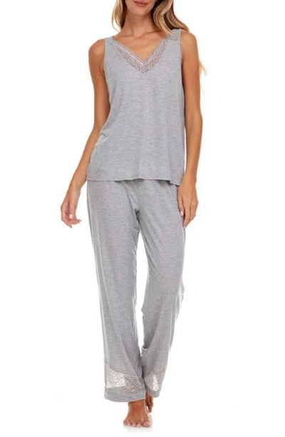 Flora By Flora Nikrooz Women's Franny Tank And Pajama Pants Set In Gray