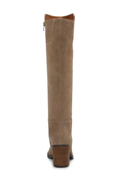 Lucky Brand Bonnay Womens Leather Stacked Heel Knee-high Boots In Brown