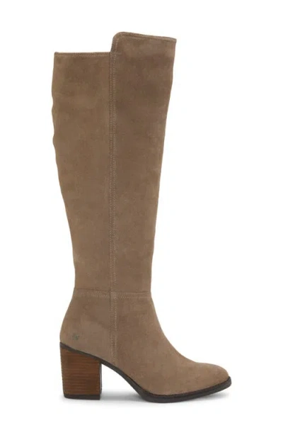 Lucky Brand Bonnay Womens Leather Stacked Heel Knee-high Boots In Brown