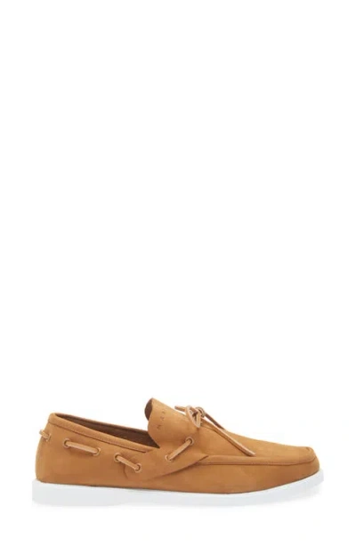 Marni Deconstructed Nubuck Boat Loafers With Leather Laces In Brown
