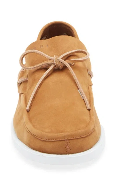 Marni Deconstructed Nubuck Boat Loafers With Leather Laces In Brown