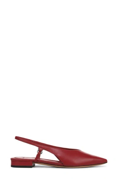 Vince Ines Slingback Pointed Toe Flat In Red