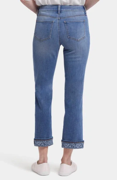 Nydj Marilyn High Waist Printed Cuff Ankle Jeans In Blue