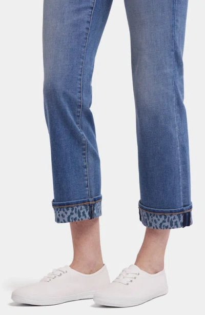 Nydj Marilyn High Waist Printed Cuff Ankle Jeans In Blue