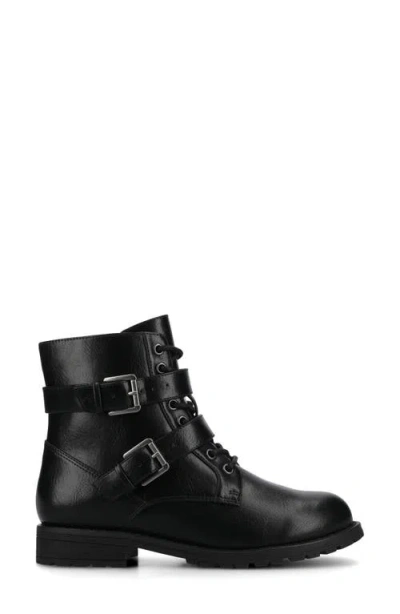 Journee Collection Journee Women's Juliah Buckle Detail Lace-up Ankle Boots In Black