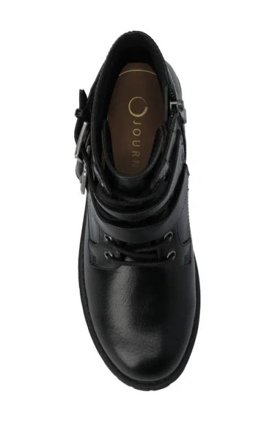 Journee Collection Journee Women's Juliah Buckle Detail Lace-up Ankle Boots In Black