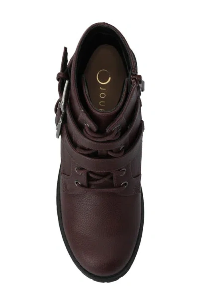 Journee Collection Journee Women's Juliah Buckle Detail Lace-up Ankle Boots In Brown