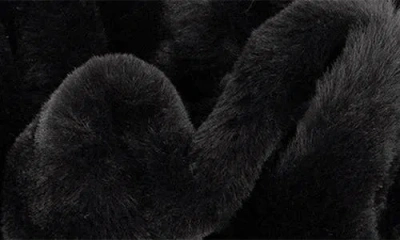 Surell Faux Fur Ruffle Scarf In Black