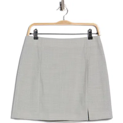 Theory Wool Blend Miniskirt In Gray