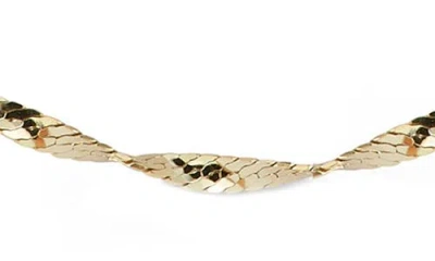 Ember Fine Jewelry Twisted Herringbone Chain Necklace In Metallic