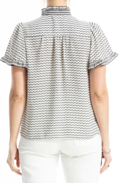 Max Studio Flutter Sleeve Top In Multi