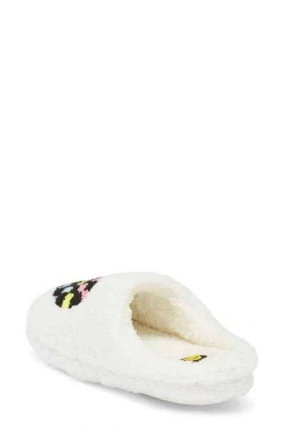Joe Boxer Micro Sherpa Heart Clog Womens Memory Foam Clog Slippers In White