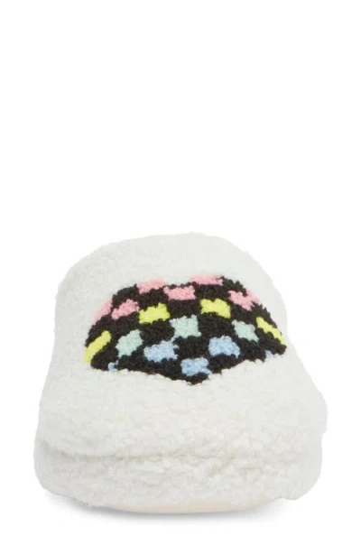 Joe Boxer Micro Sherpa Heart Clog Womens Memory Foam Clog Slippers In White