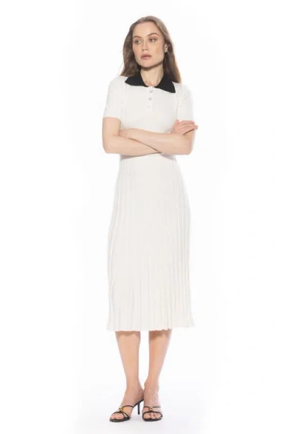 Alexia Admor Lanie Collared Knit Midi Dress In White