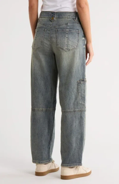 Democracy Crop Barrel Leg Jeans In Blue