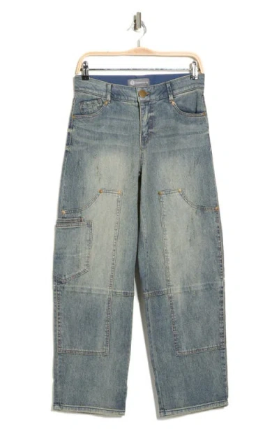 Democracy Crop Barrel Leg Jeans In Blue