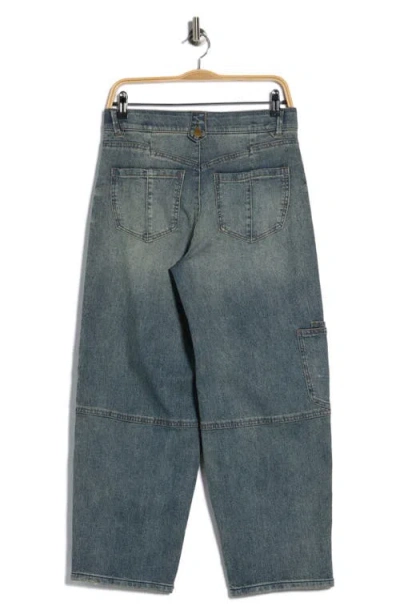 Democracy Crop Barrel Leg Jeans In Blue
