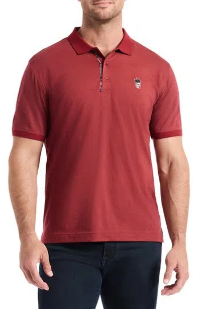 Robert Graham Lucifer Short Sleeve Polo In Red