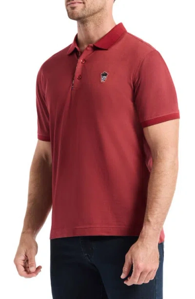 Robert Graham Lucifer Short Sleeve Polo In Red