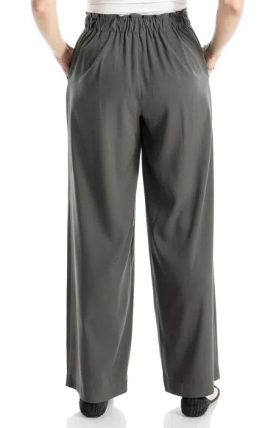 Max Studio Pleated Wide Leg Pants In Gray