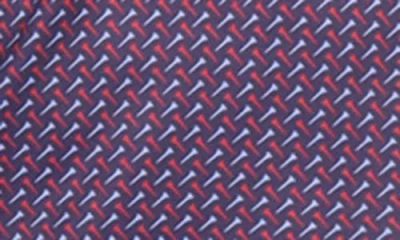 Tailorbyrd Golf Tee Print Long Sleeve Performance Quarter Zip Polo In Multi