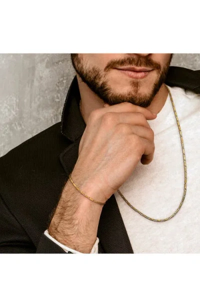 Delmar 2.2mm Figaro Link Chain Necklace & Bracelet Set In Gold