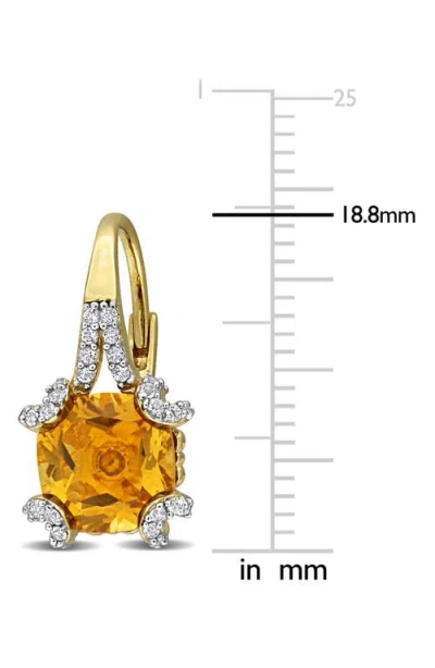 Delmar Citrine & White Topaz Earrings In Gold