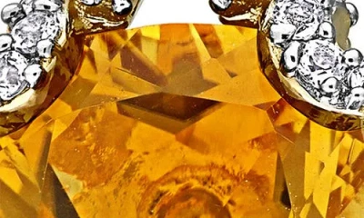 Delmar Citrine & White Topaz Earrings In Gold