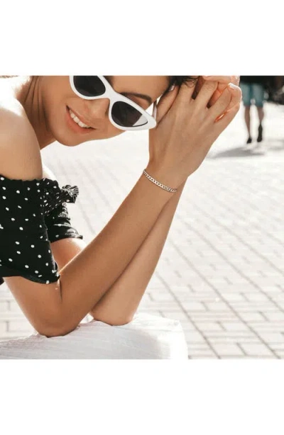 Delmar Diamond Cut Curb Chain Bracelet In Black