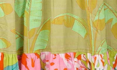 Saachi Patchwork Cotton Tunic In Green