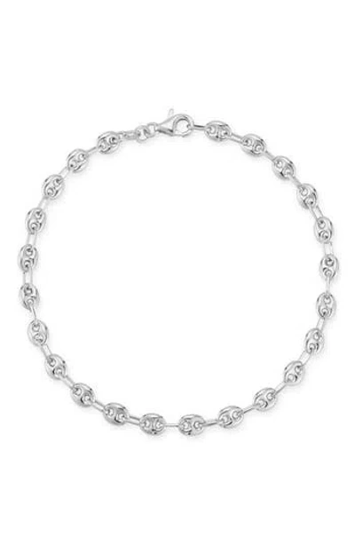 Chloe & Madison Chloe And Madison Rhodium Plated Sterling Silver Mariner Chain Bracelet In Silver