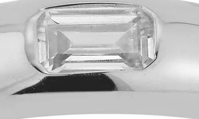 Chloe & Madison Chloe And Madison Silver Cz Baguette Dome Ring In Silver