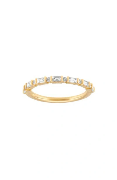 Frankie & Zoe Alternating Round & Emerald Cut Diamond Band Ring In Gold