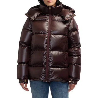 Scotch & Soda Vivienne Boxy Water Repellent Quilted Down Jacket In Purple