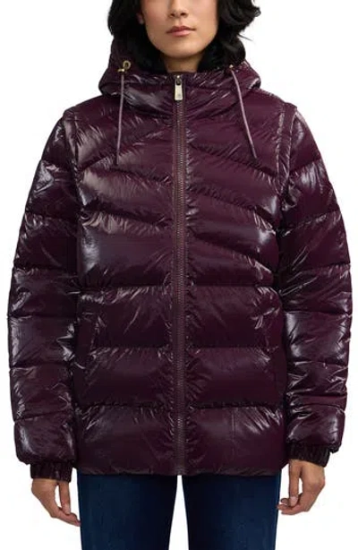 Scotch & Soda Schyler Boxy Water Repellent Puffer Jacket In Purple