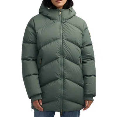Scotch & Soda Fallon Inverted Chevron Quilted Down Jacket In Green
