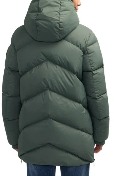 Scotch & Soda Fallon Inverted Chevron Quilted Down Jacket In Green