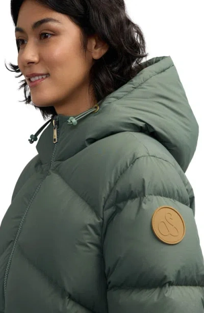 Scotch & Soda Fallon Inverted Chevron Quilted Down Jacket In Green