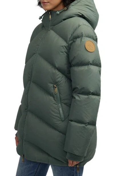 Scotch & Soda Fallon Inverted Chevron Quilted Down Jacket In Green