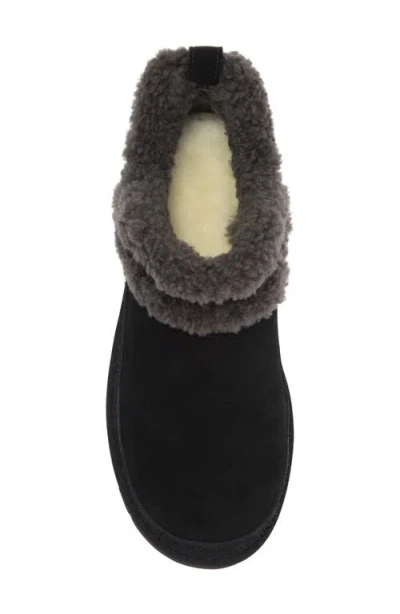 Ugg(r) Classic Ultra Mini Spillseam Genuine Shearling Bootie In Black