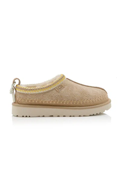 Ugg Tasman Biarritz Suede Flatform Slippers In Yellow