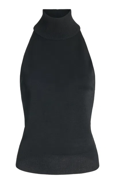 Givenchy Mock-neck Knit Halter Top In Black