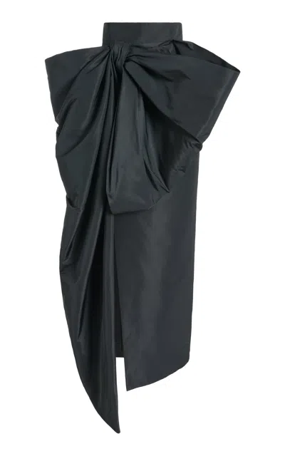 Givenchy Midi Skirt In Polyfaille With Bow Detail In Black