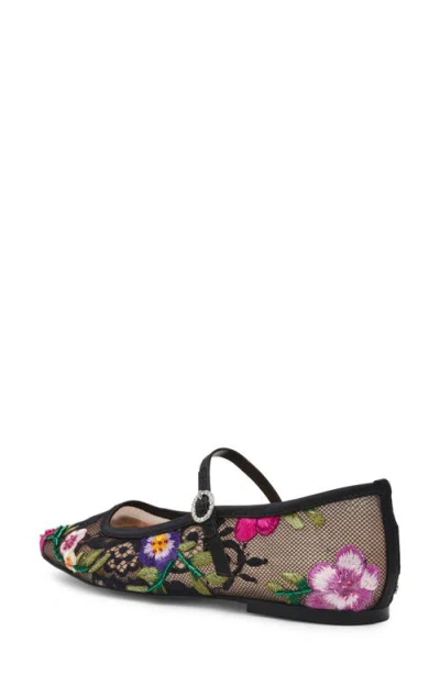 Betsey Johnson Women's Nova Embroidered Mesh Mary Jane Flats In Multi