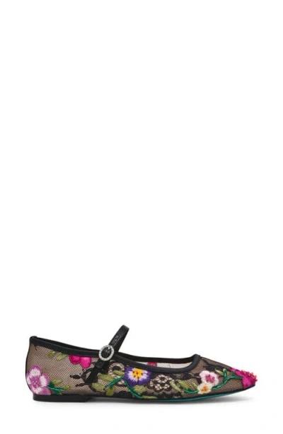 Betsey Johnson Women's Nova Embroidered Mesh Mary Jane Flats In Multi