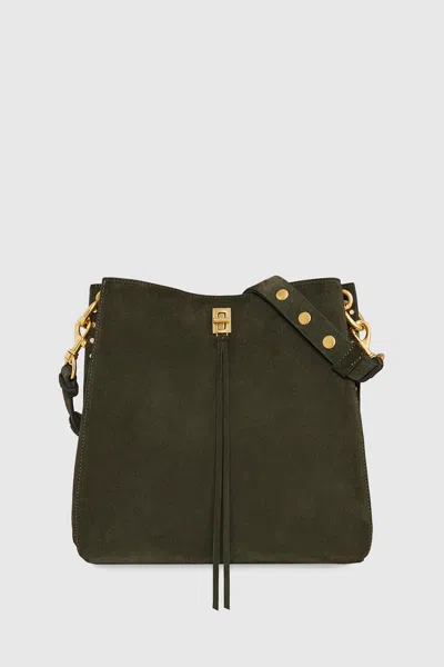 Rebecca Minkoff Darren Suede Shoulder Bag In Moss