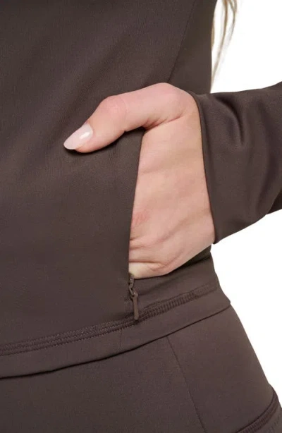 Travismathew Moveknit Full Zip Crop Jacket In Brown