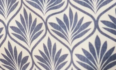 Marine Layer Leaf Print 6-inch Lined Hybrid Swim Trunks In Blue