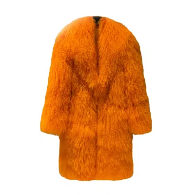 Madeleine Simon Studio Women's Hook Em Winning Orange Game Day Coat In Orange